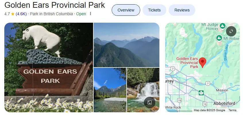 Golden ears provincial park for camping or hiking with your dog