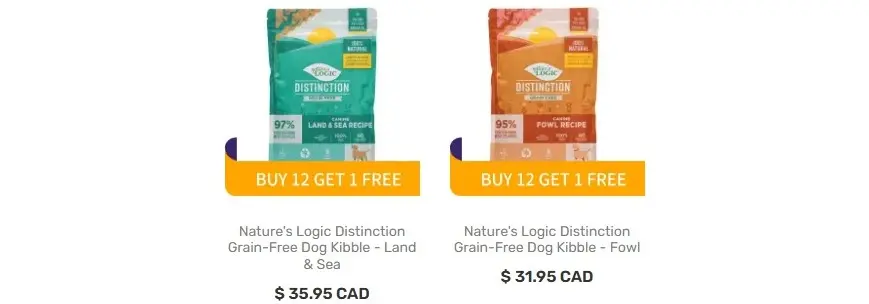 Nature's Logic Distinction grain free dog kibble line